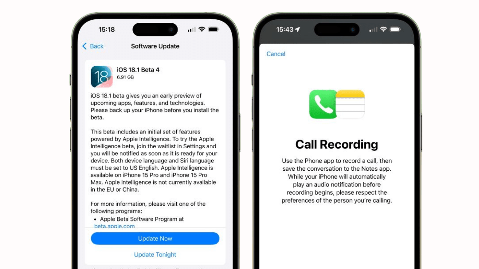 iOS 18.1’in Telefon Görüşmesi Kaydetme Özelliği Tartışma Yarattı