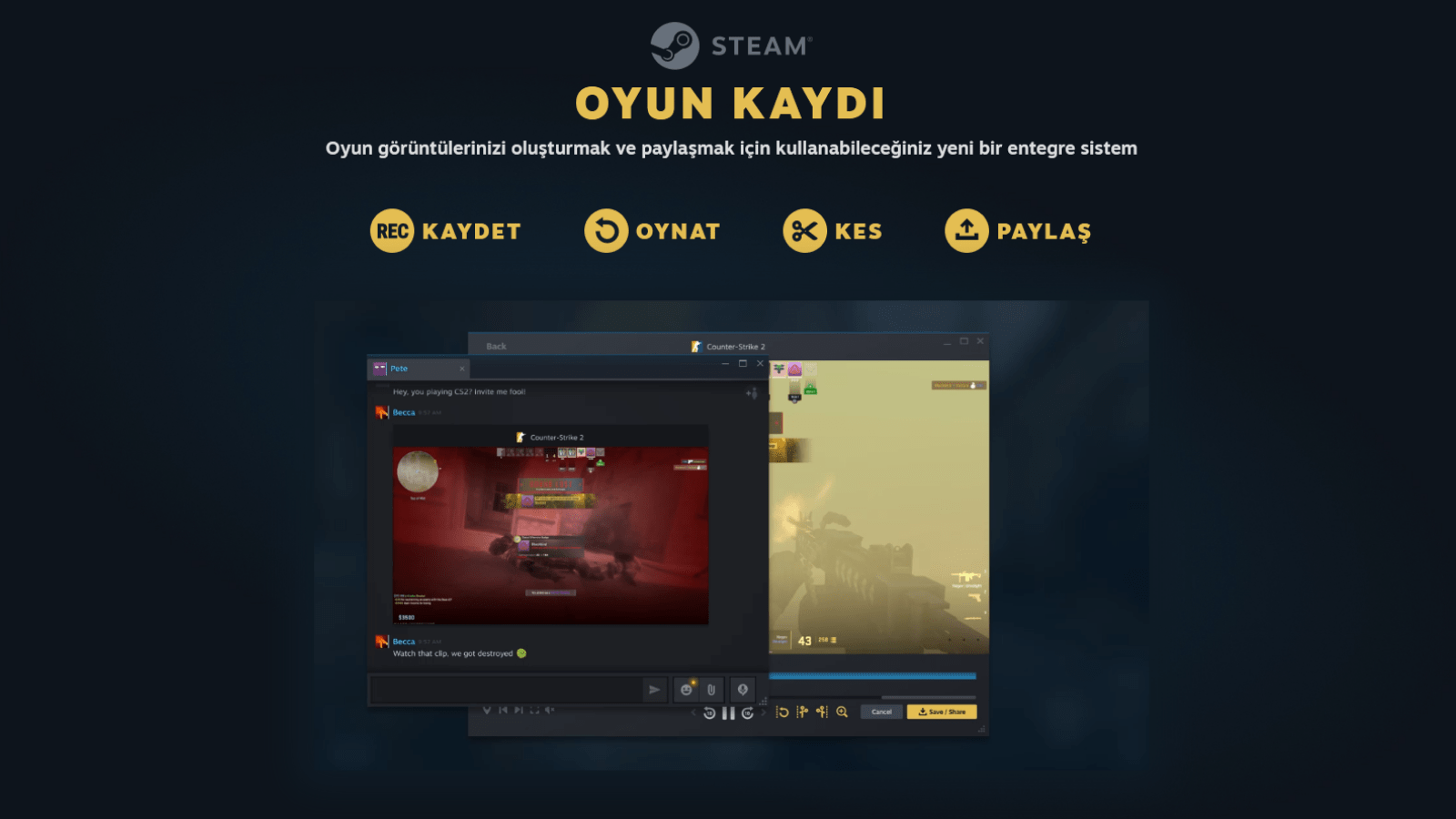 Steam’den Kolay Oyun İçi Video Kaydı Özelliği Geldi